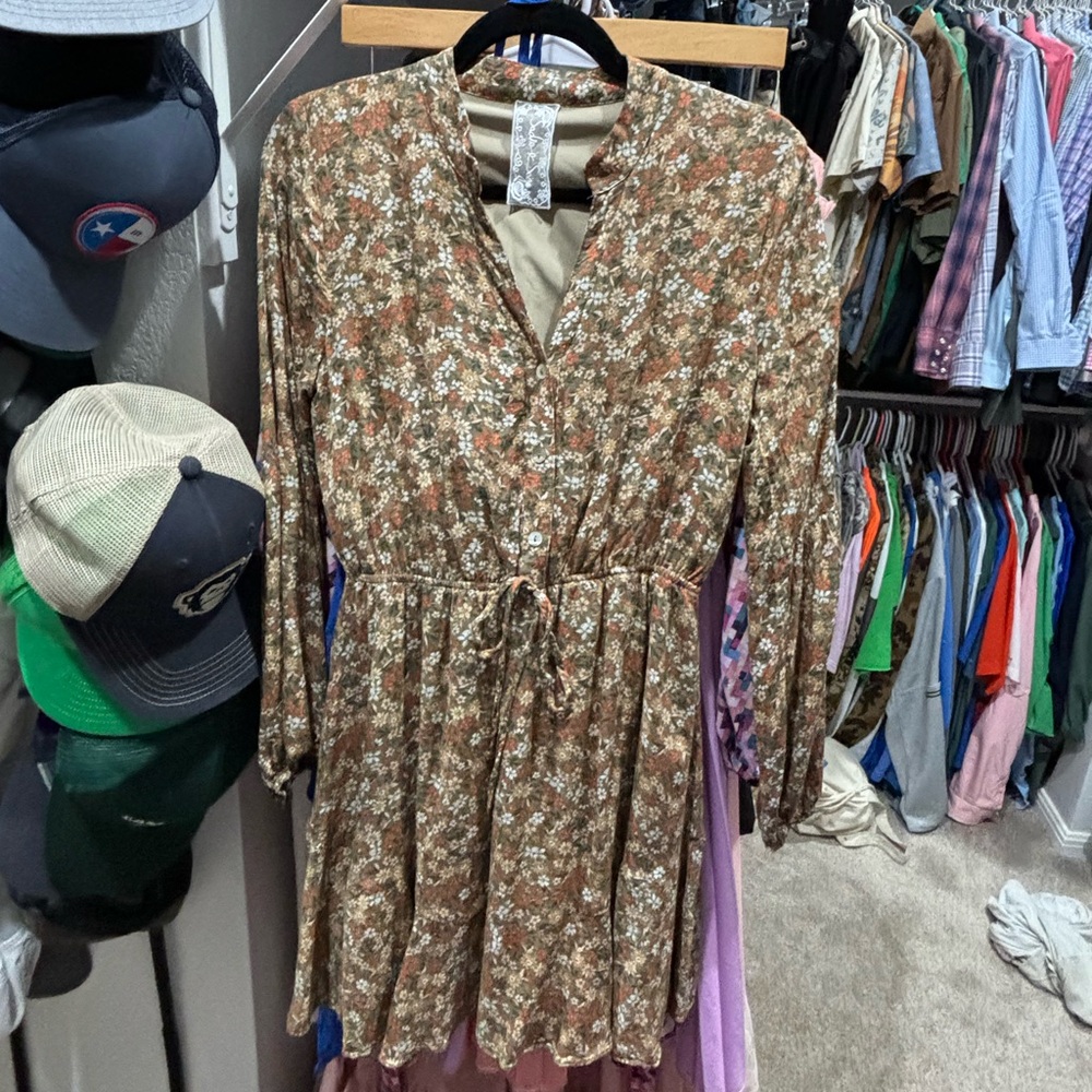Flower print mini dress